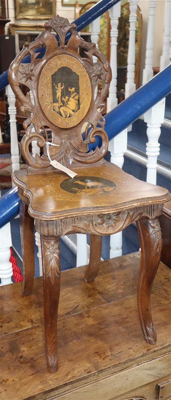 A late 19th/early 20th century Swiss musical side chair